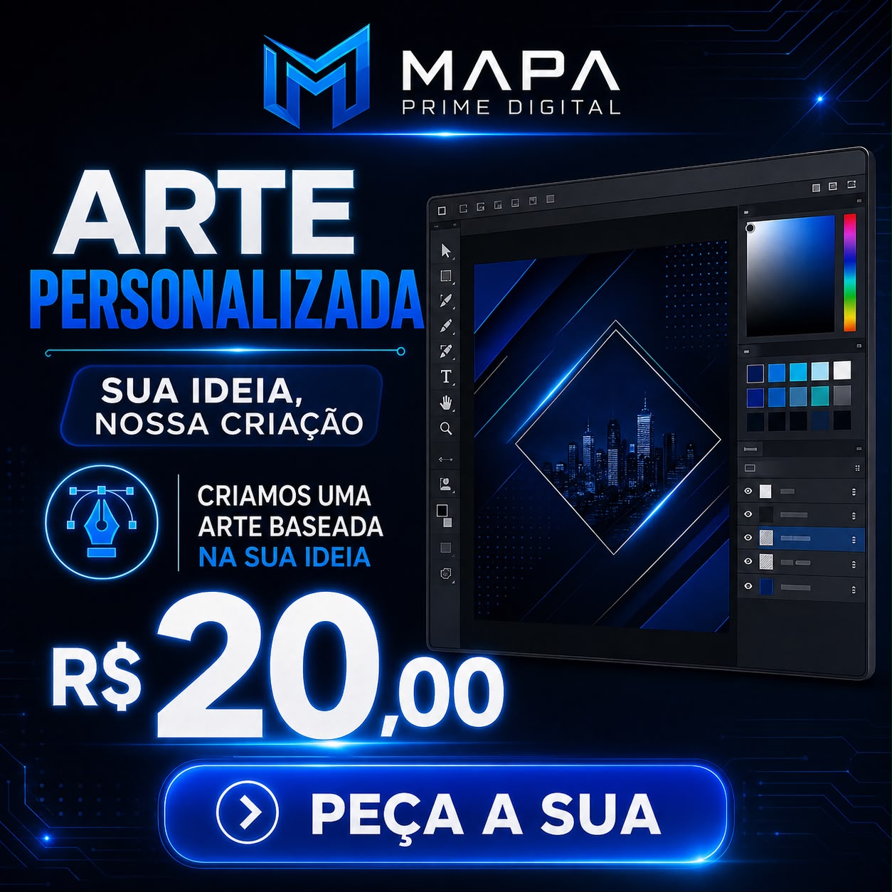 Arte Personalizada — Mapa Prime Digital