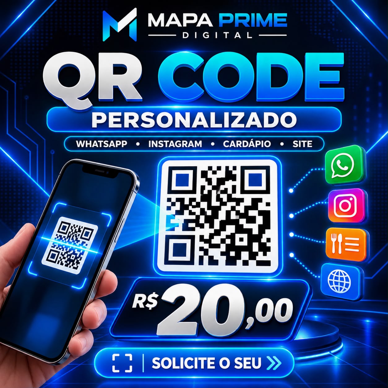 QR Code Personalizado — Mapa Prime Digital